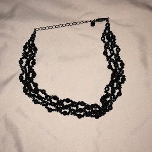 Black adjustable choker necklace